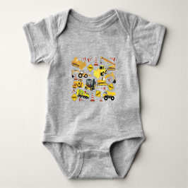 Body Para Bebê Padrão de Caminhões de Construção