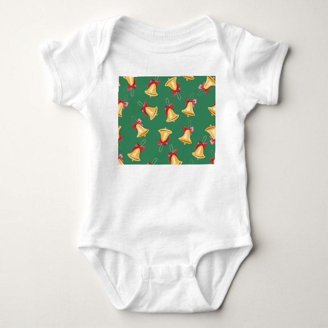 Body Para Bebê Padrão de Célula de Aquarela Verde Sem Vista (Frente)