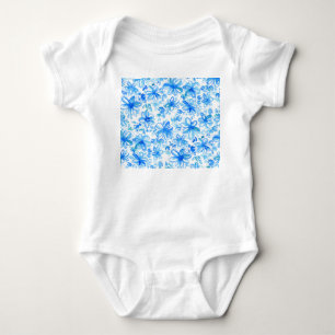 Body Para Bebê Padrão De Cuta De Chintz Floral De Aquarela