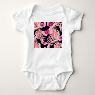 Body Para Bebê Padrão de Dia de os namorados de Aquarela Suave e