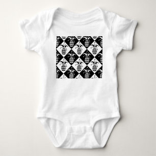 Body Para Bebê Padrão de Doodle do Arlequim-do-ananás estilizado