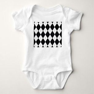 Body Para Bebê Padrão de Estilo Geométrico Branco Preto