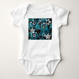 Body Para Bebê Padrão de estrela Grunge, design infantis brincalh