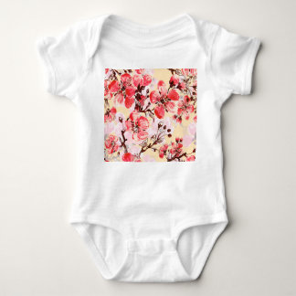 Body Para Bebê Padrão de Flores de Mola U