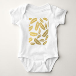 Body Para Bebê Padrão de Folgas Douradas Faux