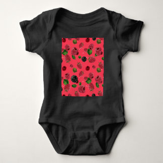 Body Para Bebê Padrão de Framboesa