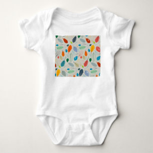 Body Para Bebê Padrão de Ilustração do Vintage Autumn Deixa
