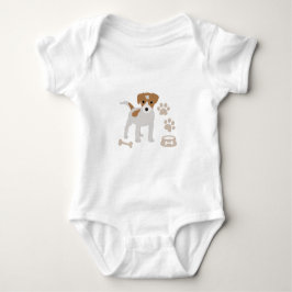 Body Para Bebê Padrão de impressões de papoilas de cãozinho