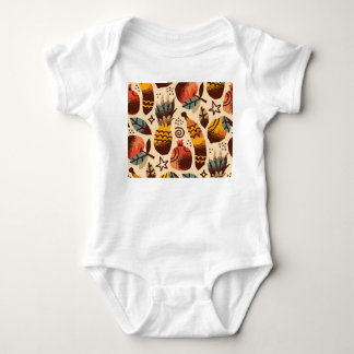 Body Para Bebê Padrão de mistura de Frutas tropical colorida