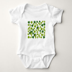 Body Para Bebê Padrão de Uvas e Folhas de Uva  