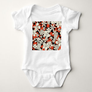 Body Para Bebê Padrão Exótico Sem Olhos De Flor Tropical