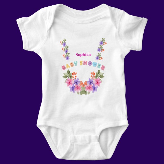 Body Para Bebê Padrão Ffloral Cute Personalizado (Criador carregado)