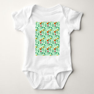 Body Para Bebê Padrão floral com flores rosa coloridas
