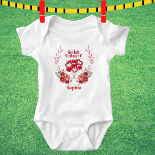 Body Para Bebê Padrão Floral de Chuvinha de Bebê Personalizado