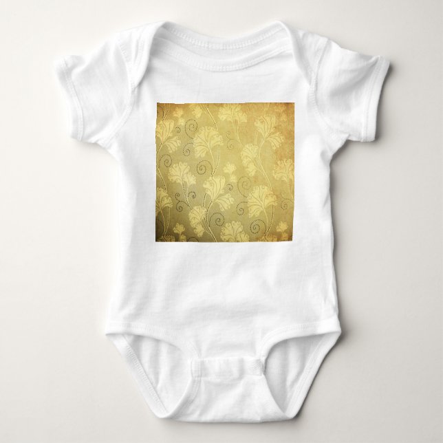 Body Para Bebê Padrão floral de Grunge. (Frente)