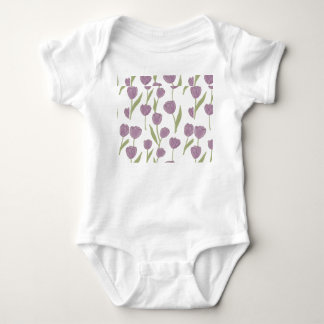 Body Para Bebê Padrão Floral de Tulipa Roxa