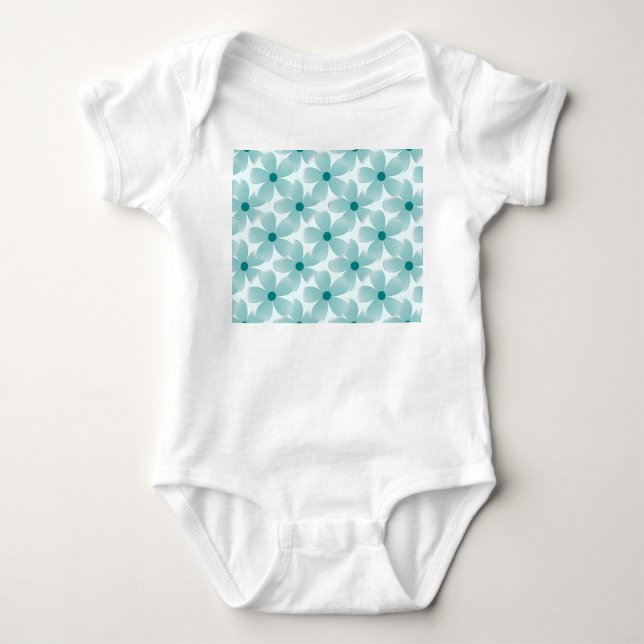 Body Para Bebê Padrão floral verde. (Frente)