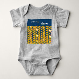 Body Para Bebê PADRÃO GENEADO Amarelo Azul Personalizado