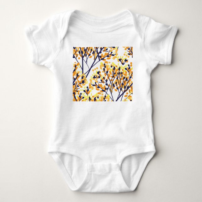 Body Para Bebê Padrão Moderno da Árvore de outono de abstrato (Frente)