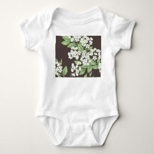 Body Para Bebê padrão primavera, ramos verdes sem soldadura.