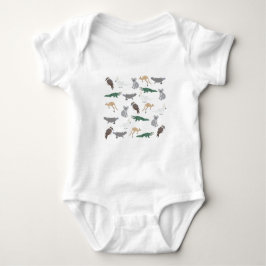 Body Para Bebê Padrão Verde Eucalyptus - Animais Nativos Australi