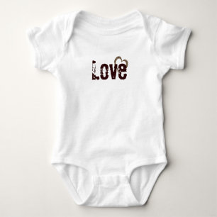 Body Para Bebê Padrão Western Slick 2 design de coração aberto