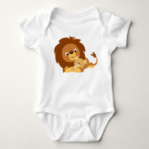 Body Para Bebê Pai De Leão De Cartoon Bonito E Cub Creeper