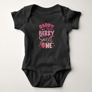 Body Para Bebê Pai Do Berry Sweet One Strawberry Birthday