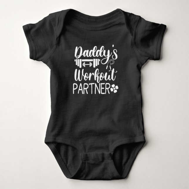Body Para Bebê Pai Gym Bebê Cresce Presentes Engraçados (Frente)