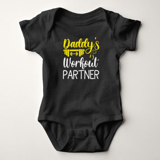 Body Para Bebê Pai Gym Bebê Cresce Presentes Engraçados (Frente)