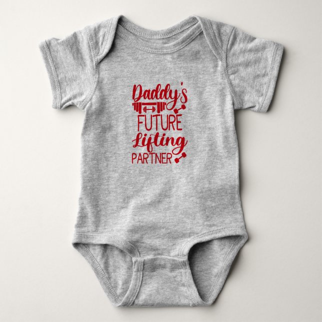 Body Para Bebê Pai Gym Bebê Cresce Presentes Engraçados (Frente)
