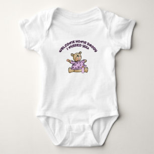 Body Para Bebê Pai inicial de boas-vindas (meninas)