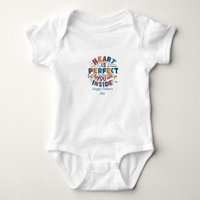 Body Para Bebê Pai Perfeito Pulso - Dia de os pais Feliz! (Frente)
