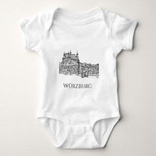 Body Para Bebê Paisagem Urbana de Würzburg Baviera Arte Linear Mi