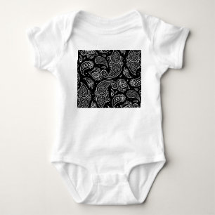 Body Para Bebê Paisley elegance: padrão étnico uniforme.