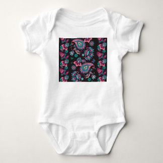 Body Para Bebê Paisley Stripe: Decorativa Negra Sem Semente