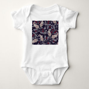 Body Para Bebê Paisley tradicional indiano, padrão perfeito.
