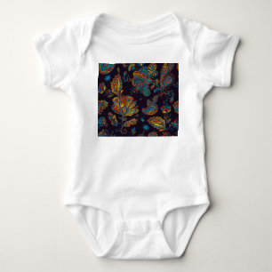 Body Para Bebê Paisley watercolor: azulejo de padrão floral