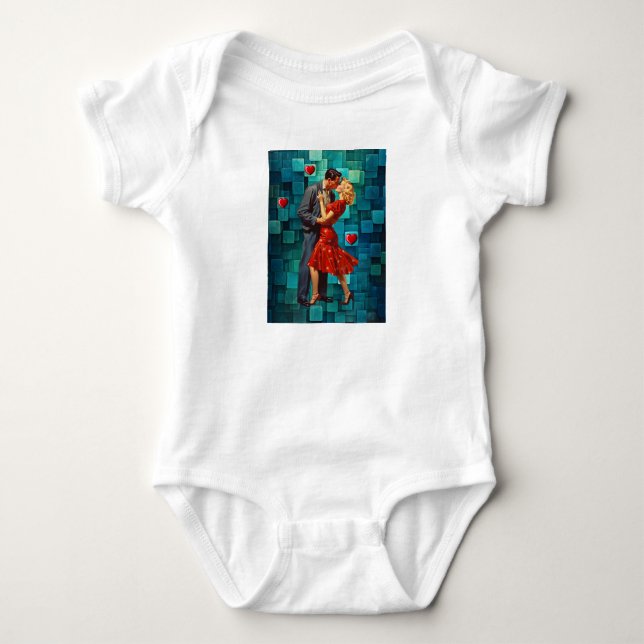 BODY PARA BEBÊ PAIXÃO DE VALENTINE VINTAGE (Frente)