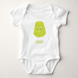 Body Para Bebê Palavra de caractere de goma verde sorridente