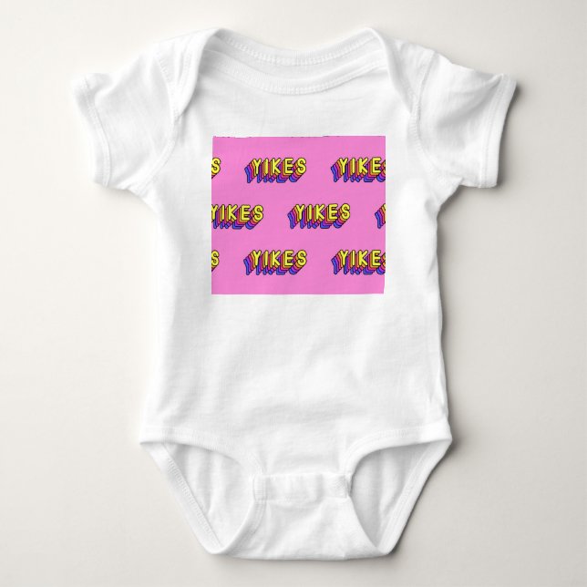 Body Para Bebê Palavras: Papel de parede cor-de-rosa. (Frente)