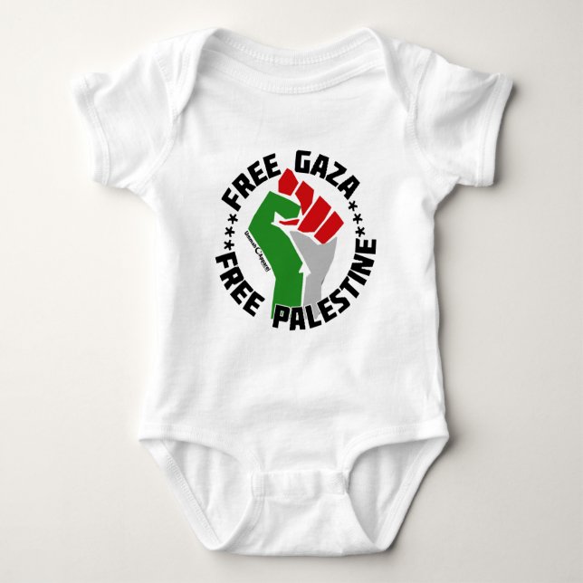 Body Para Bebê palestina livre de gaza (Frente)