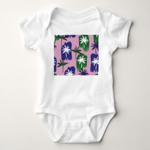 Body Para Bebê Palma Pintada, Marinho Verde Azul.