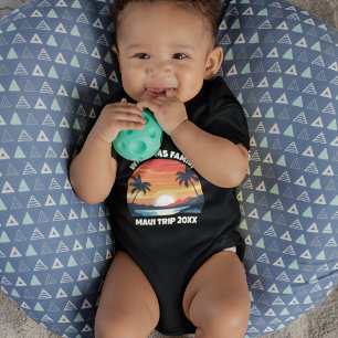 Body Para Bebê Palmeiras Legal do nascer do Sol, Viagem Maui Pers
