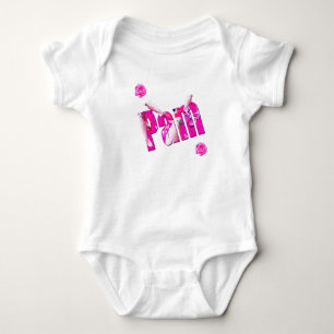 Body Para Bebê Pam, Logotipo De Nome Com Peças Brancas, Bebê De
