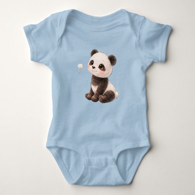 Body Para Bebê Panda Baby Bodysuit – Cute Black and White Bear 🐼 (Frente)