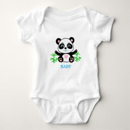 Body Para Bebê Panda Bear e Plantas de Bambu