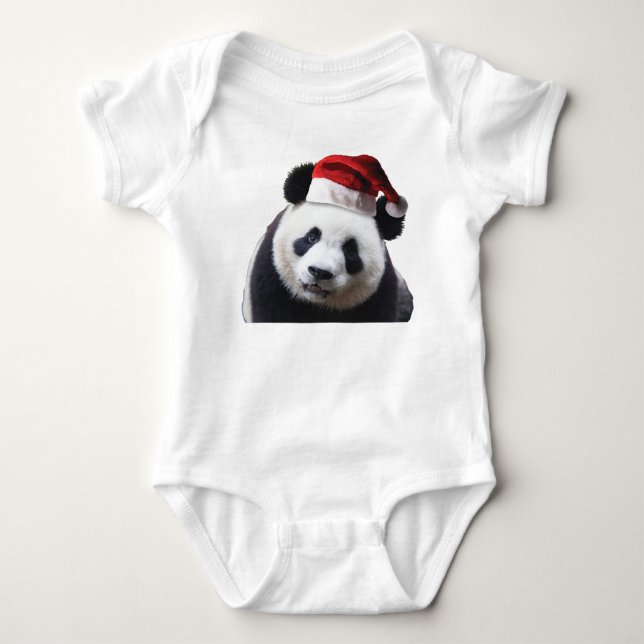 Body Para Bebê Panda Bear Santa Claus (Frente)