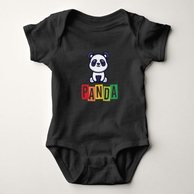 Body Para Bebê Panda blk (Frente)