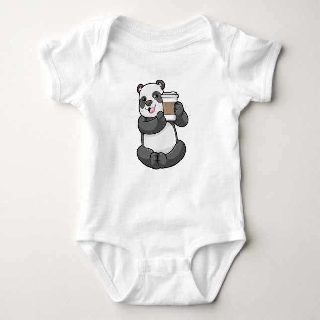 Body Para Bebê Panda com café para ir (Frente)